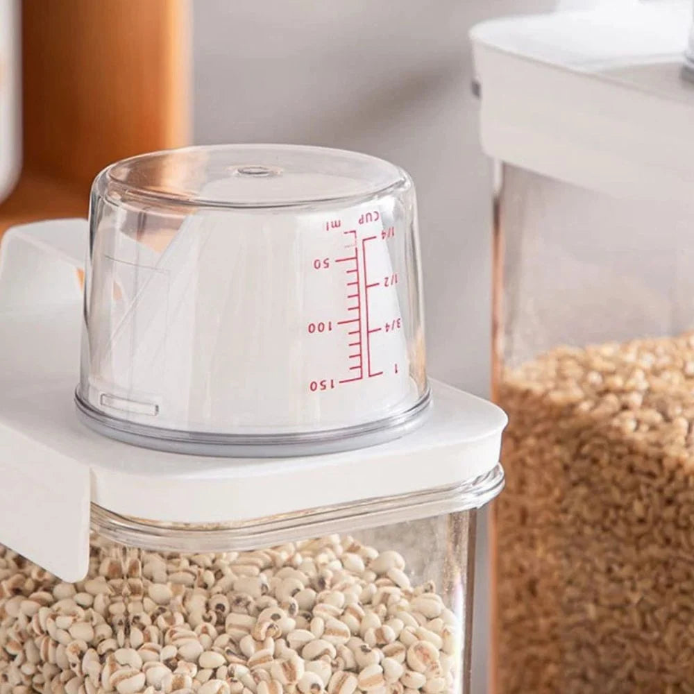 Cereal & Grain Storage Container Clear Stackable Flip-Top Lid