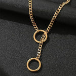 Chain Necklace Double-Layer Link Metal Design