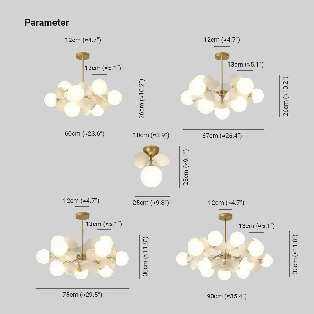 Chandelier Flower Branch Semi-Flush LED