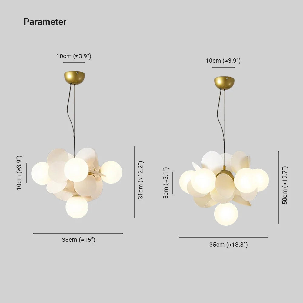 Chandelier Flower Branch Semi-Flush LED