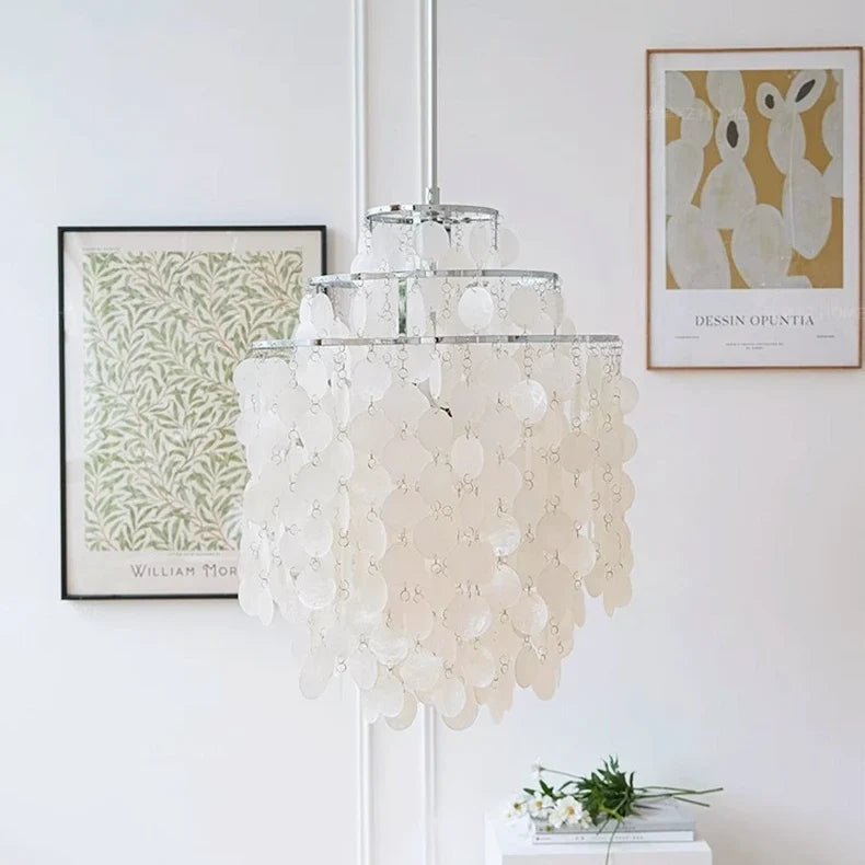 Chandelier Layered Shell Design Adjustable LED Light