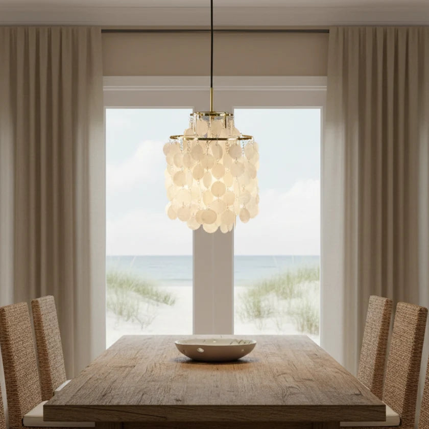Chandelier Layered Shell Design Adjustable LED Light