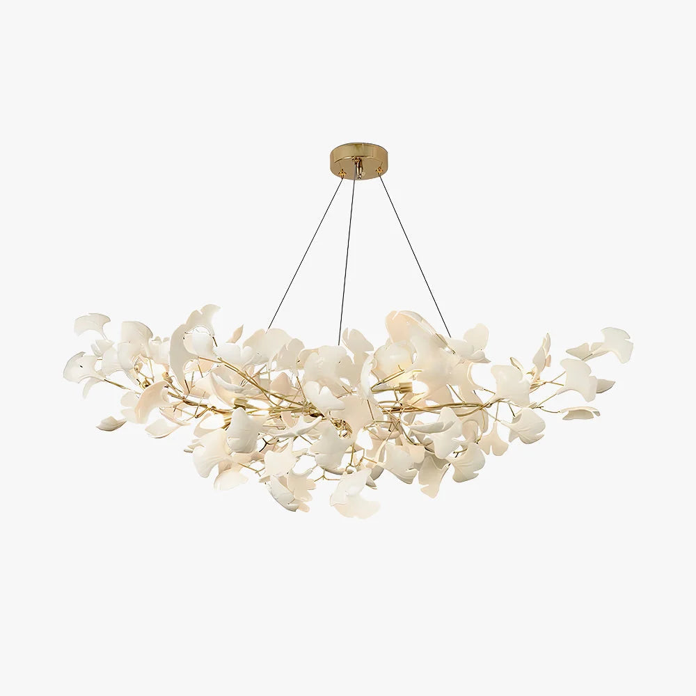 Chandelier U-Shaped Design Handmade Ceramic Elements