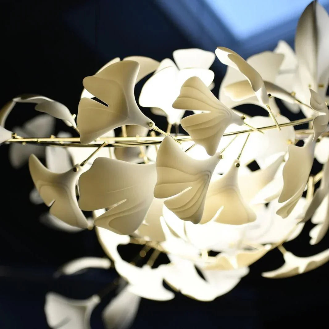 Chandelier U-Shaped Design Handmade Ceramic Elements