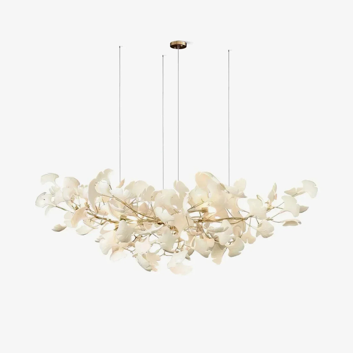 Chandelier U-Shaped Design Handmade Ceramic Elements