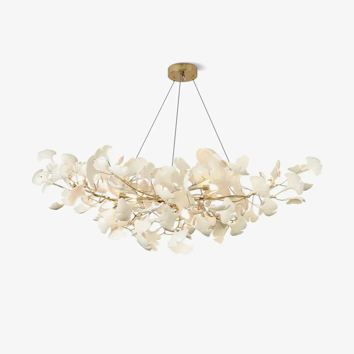Chandelier U-Shaped Design Handmade Ceramic Elements