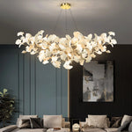 Chandelier U-Shaped Design Handmade Ceramic Elements