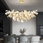 Chandelier U-Shaped Design Handmade Ceramic Elements