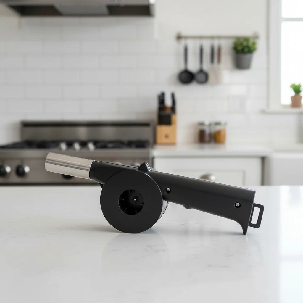 Charcoal Grill Fan Hand-Operated Lightweight Plastic