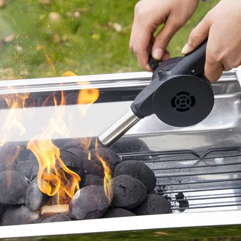 Charcoal Grill Fan Hand-Operated Lightweight Plastic