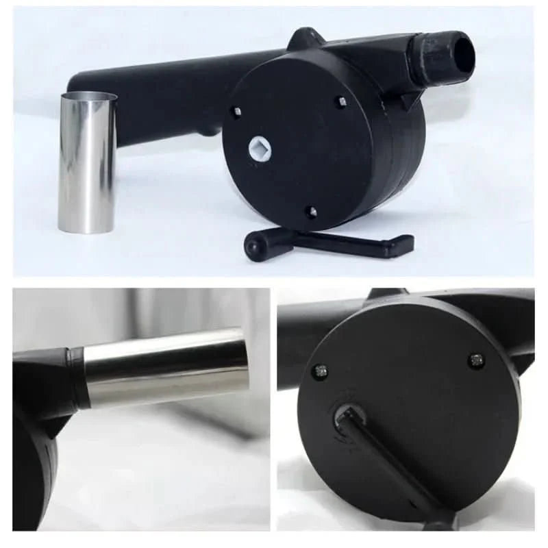 Charcoal Grill Fan Hand-Operated Lightweight Plastic