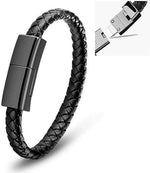 Charging Bracelet USB Braided PU Leather Waterproof
