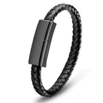 Charging Bracelet USB Braided PU Leather Waterproof