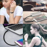 Charging Bracelet USB Braided PU Leather Waterproof