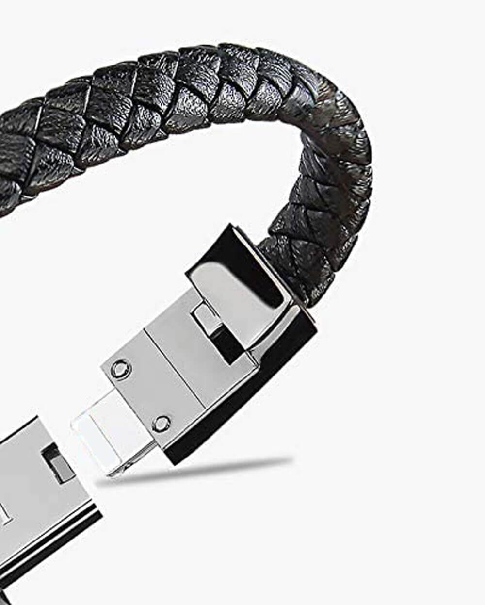 Charging Bracelet USB Braided PU Leather Waterproof