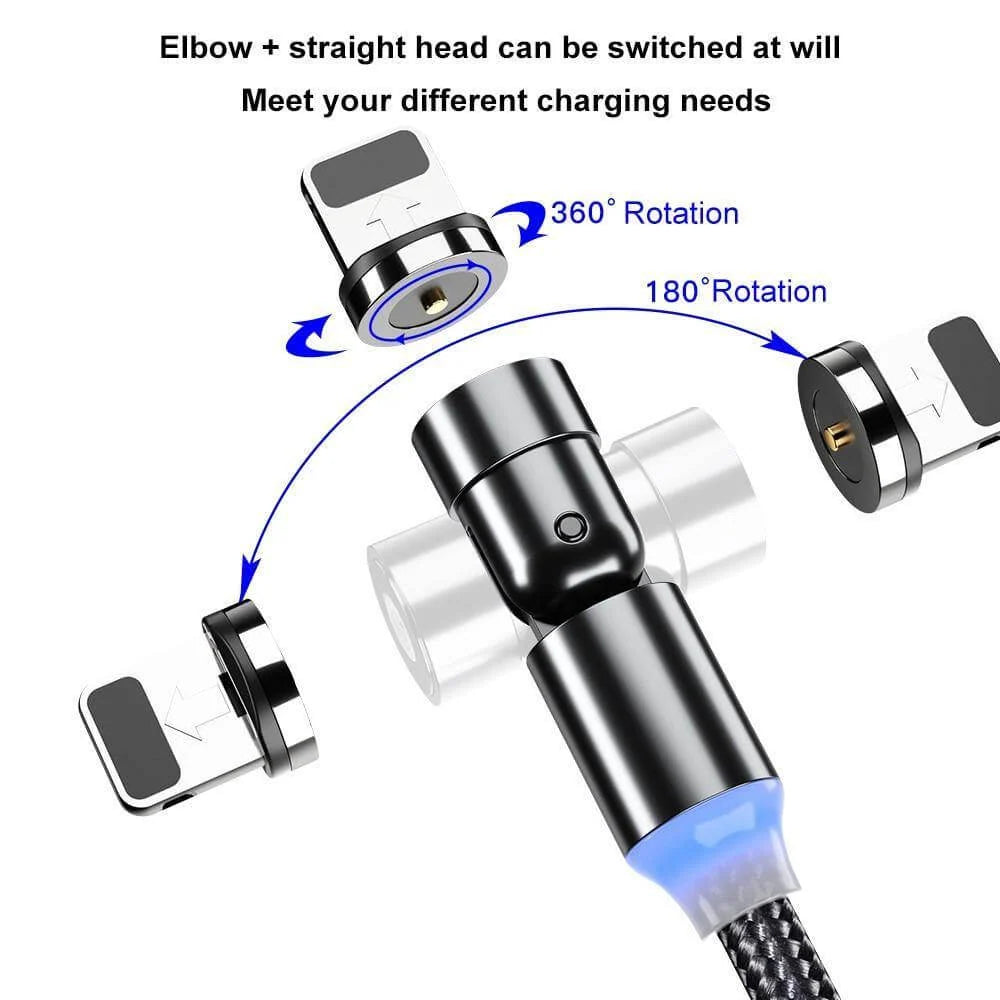Charging Cable Magnetic Multi-Connector Rotatable LED Indicator