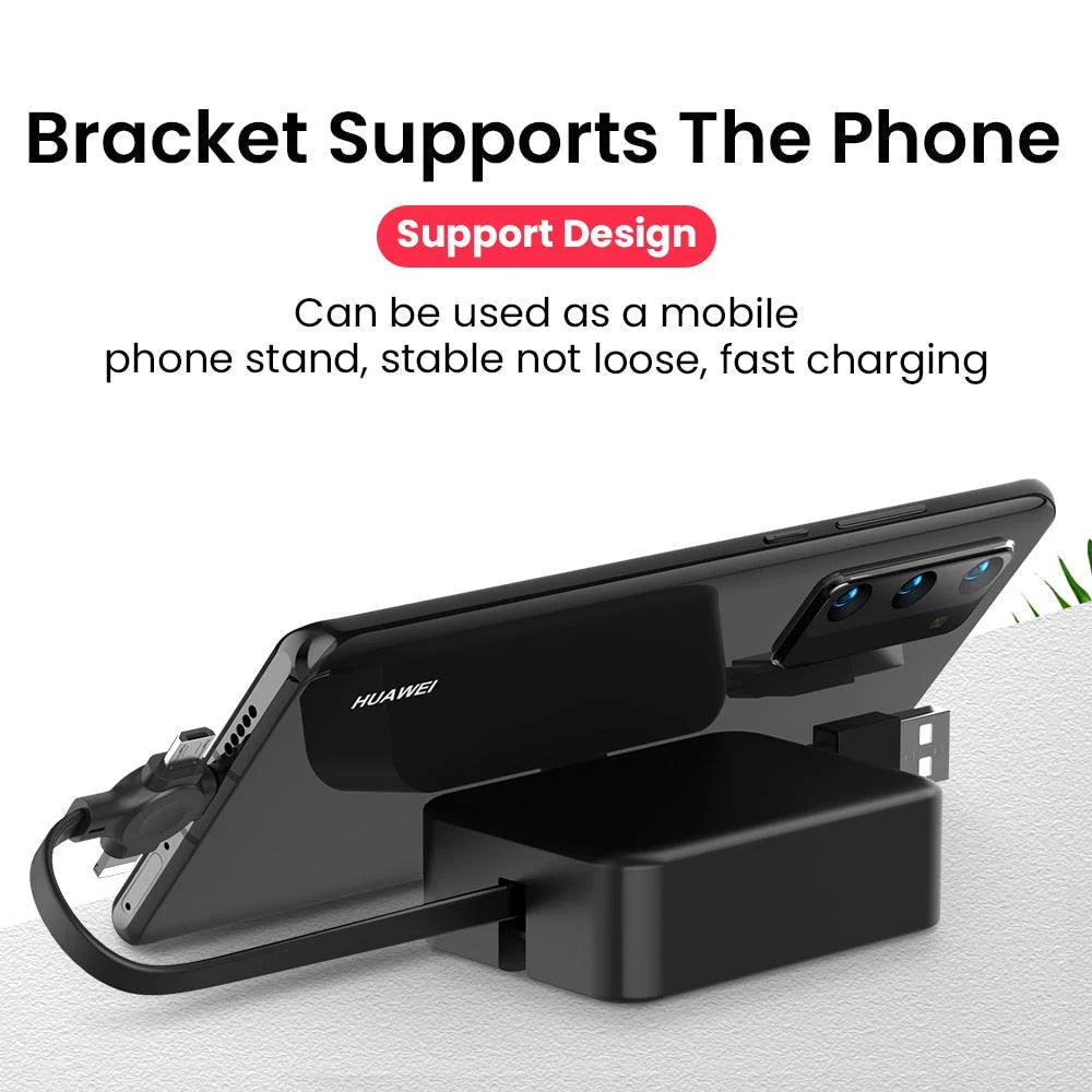 Charging Cable Retractable 3-in-1 Lightning USB-C Micro-USB