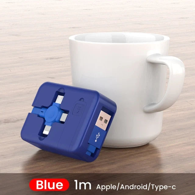 Charging Cable Retractable 3-in-1 Lightning USB-C Micro-USB