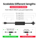 Charging Cable Retractable 3-in-1 Lightning USB-C Micro-USB