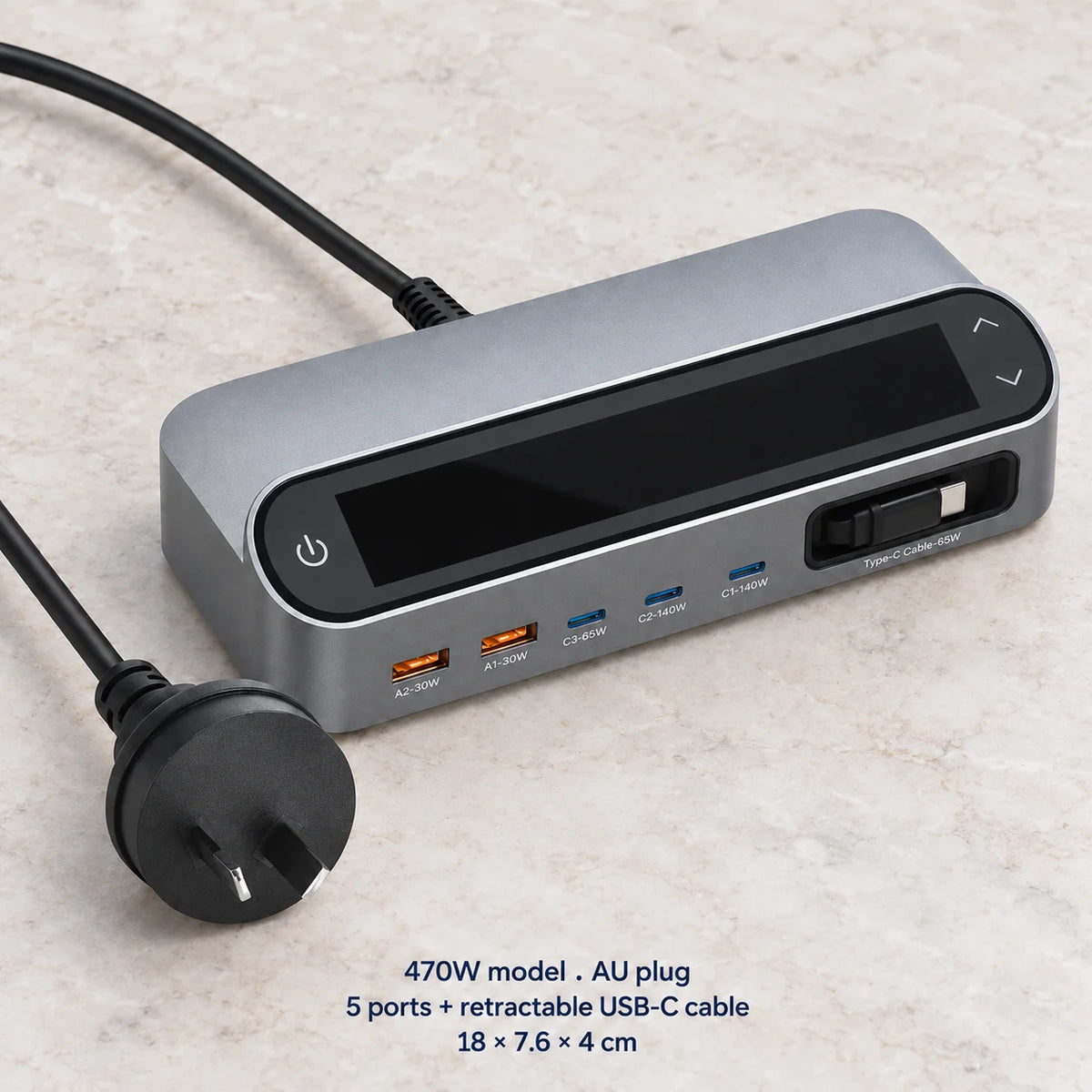 Charging Station LCD Display 5-Port GaN USB Charger