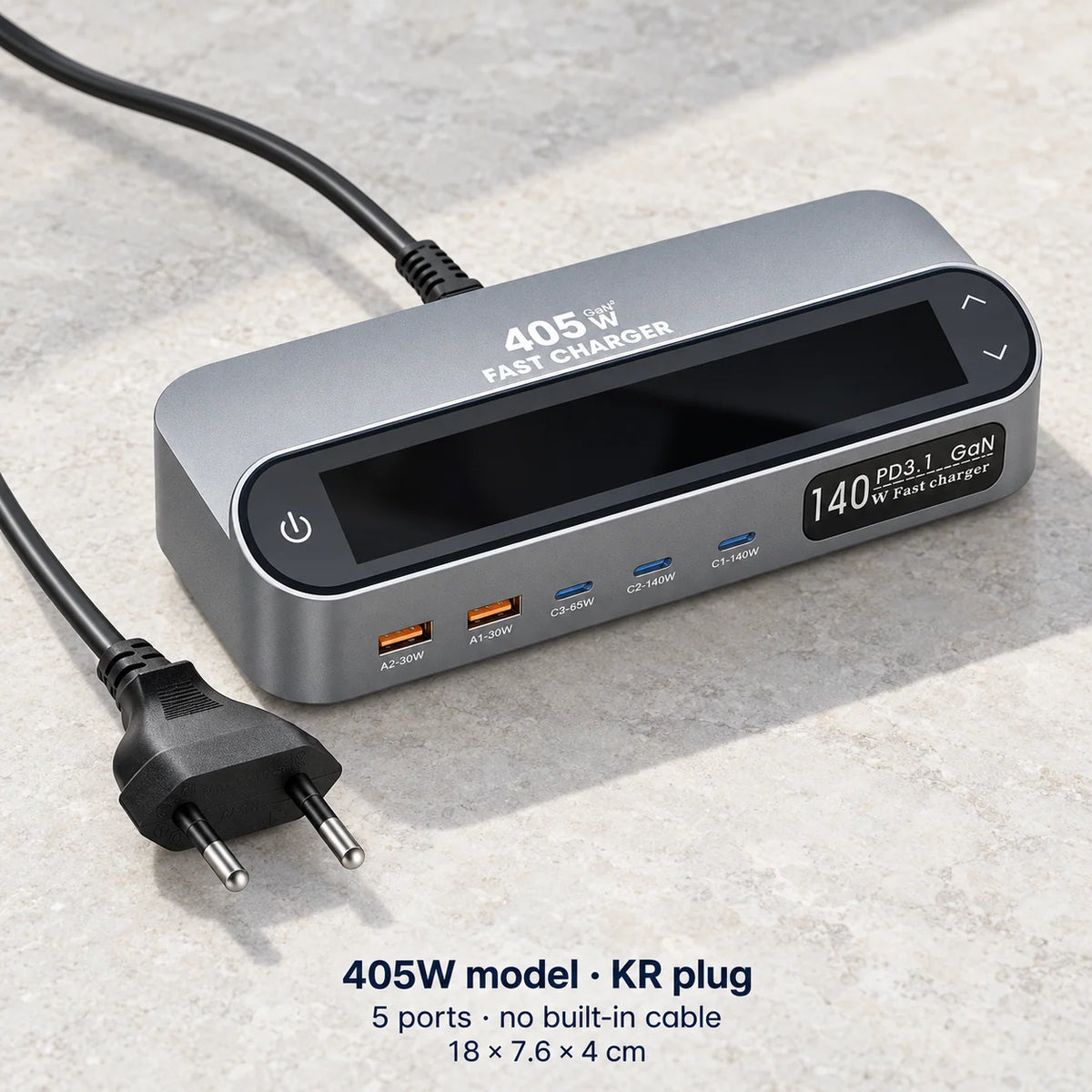 Charging Station LCD Display 5-Port GaN USB Charger