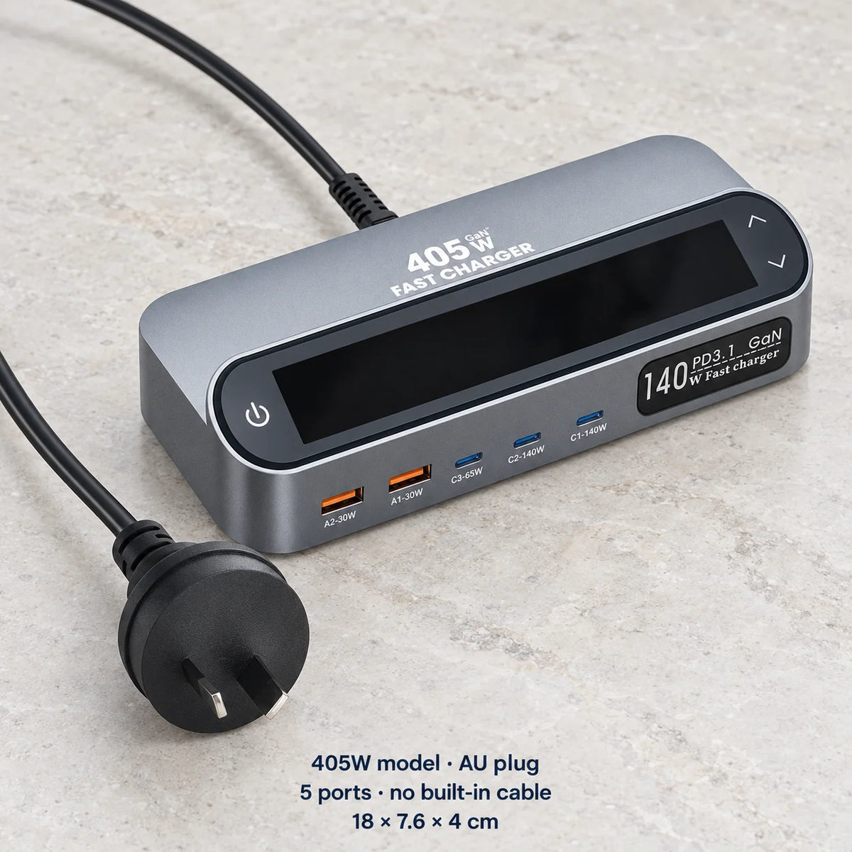 Charging Station LCD Display 5-Port GaN USB Charger