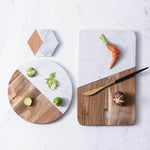 Cheese Board Marble & Wood Handmade Serving Board
