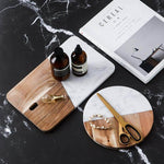 Cheese Board Marble & Wood Handmade Serving Board