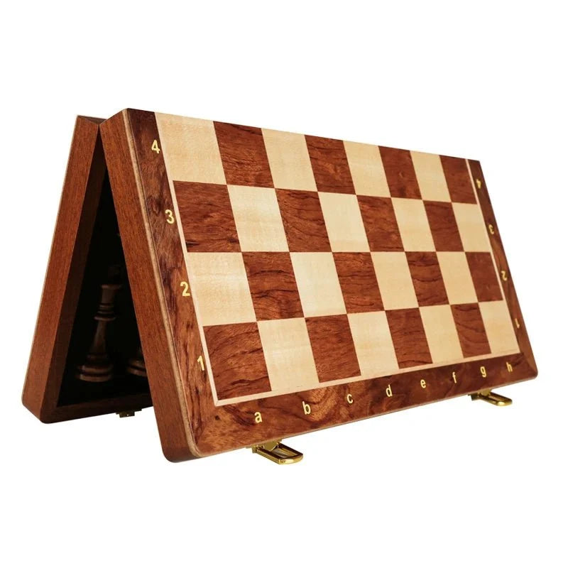 Chess Set Folding Walnut Wood Complete Piece Set