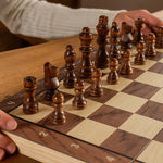 Chess Set Wooden Folding Magnetic Pieces Travel-Friendly
