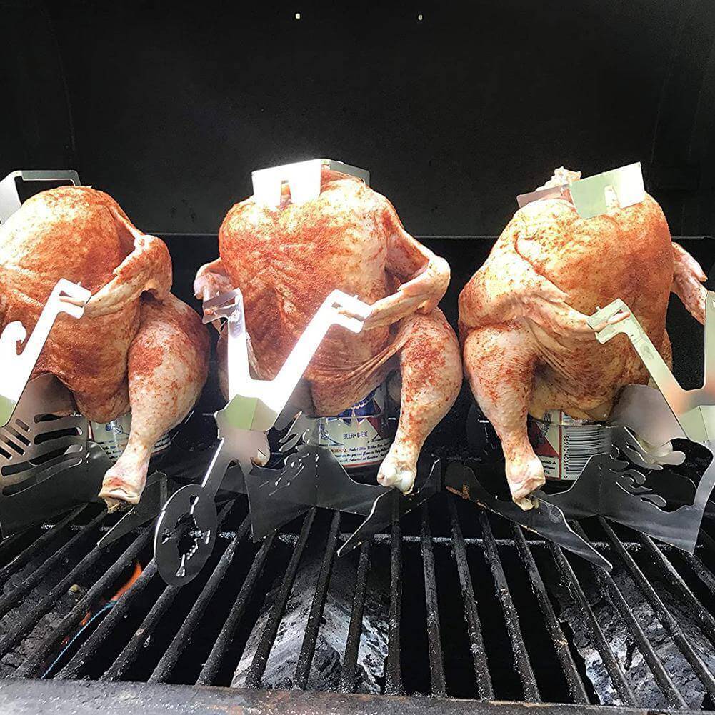 Chicken Roasting Stand Stainless Steel Motorcycle Design For Grill & Oven