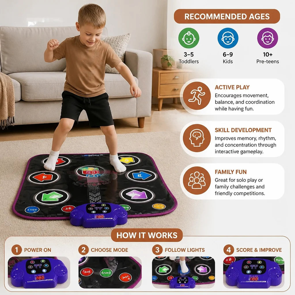 Children's Dance Mat LED Bluetooth Speakers Five Game Modes