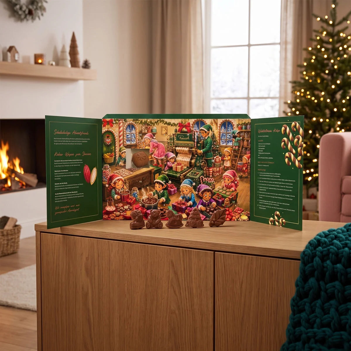 Chocolate Advent Calendar No Added Sugar 24 Figures Fairtrade Cocoa