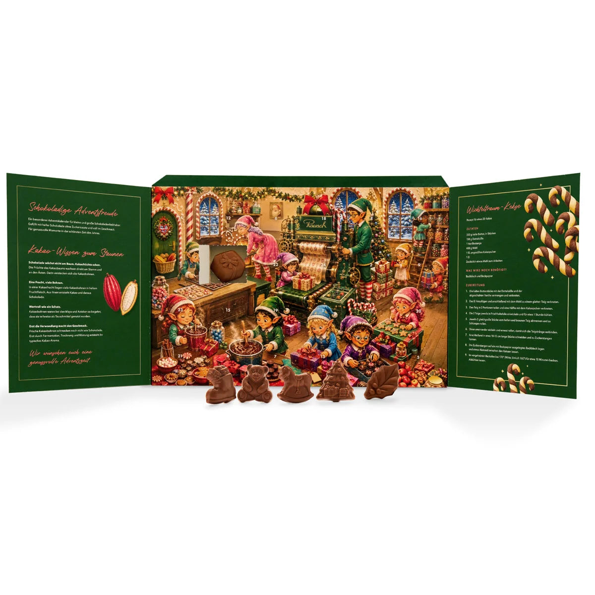 Chocolate Advent Calendar No Added Sugar 24 Figures Fairtrade Cocoa