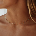 Choker Necklace Multicolor Resin Beads Adjustable Fit