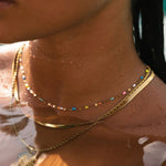 Choker Necklace Multicolor Resin Beads Adjustable Fit