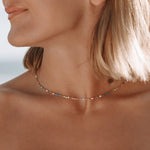 Choker Necklace Multicolor Resin Beads Adjustable Fit
