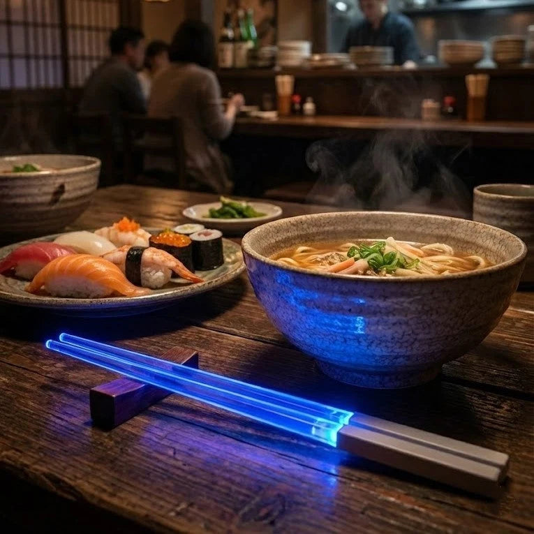 Chopsticks Set Built-In LED Lighting Reusable ABS 10.24 Inch