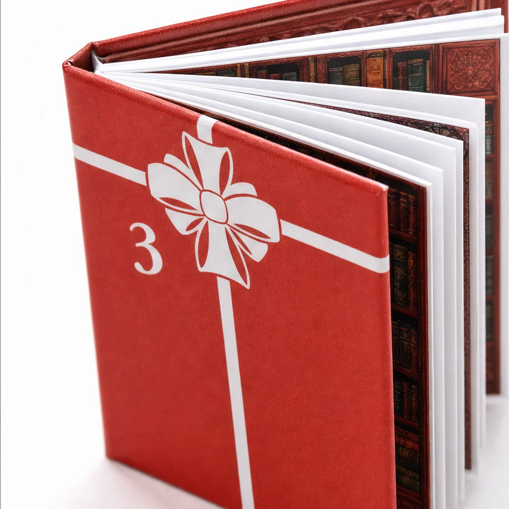 Christmas Advent Calendar 24 Miniature Book Ornaments Reusable