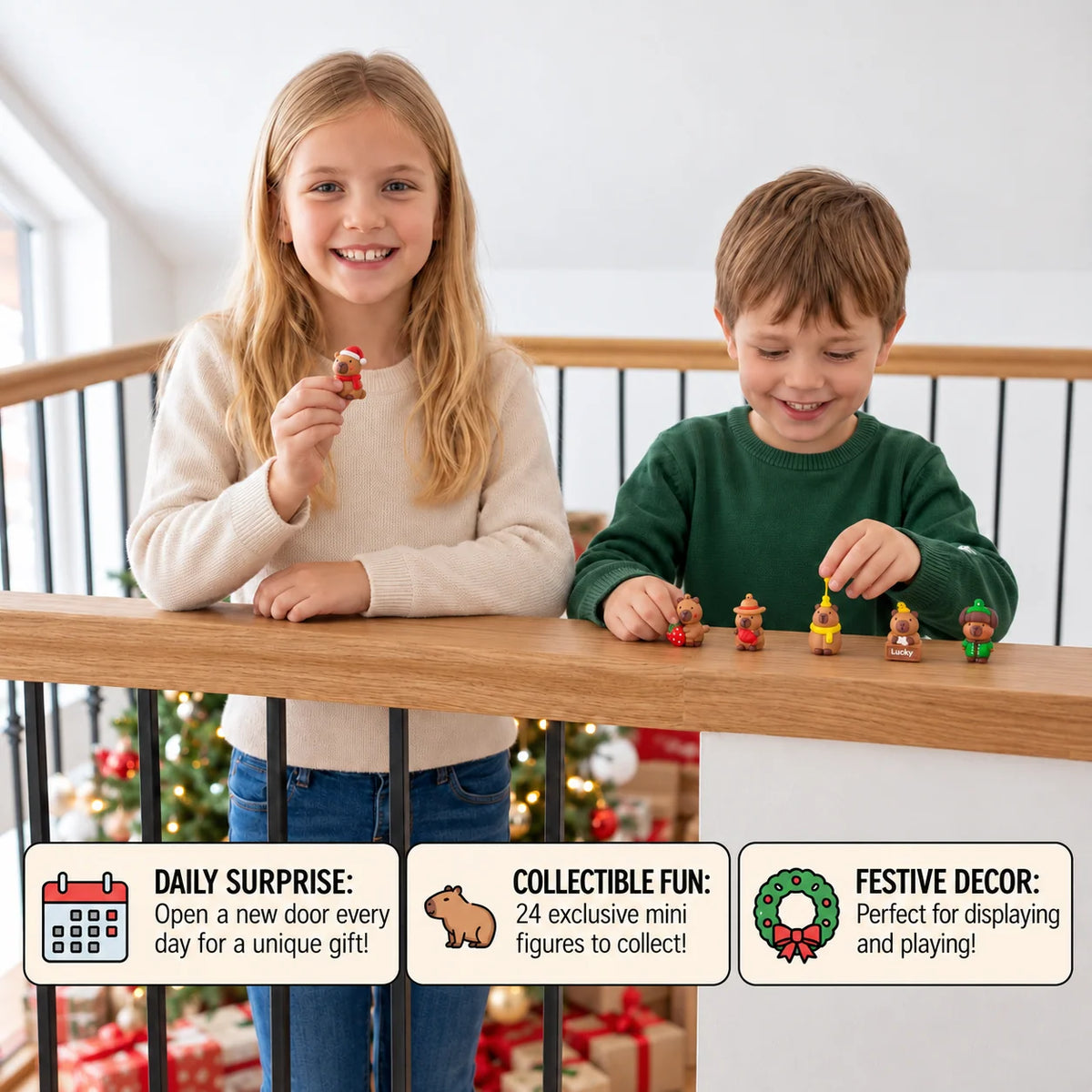 Christmas Advent Calendar Capybara Figures 24-Day Countdown