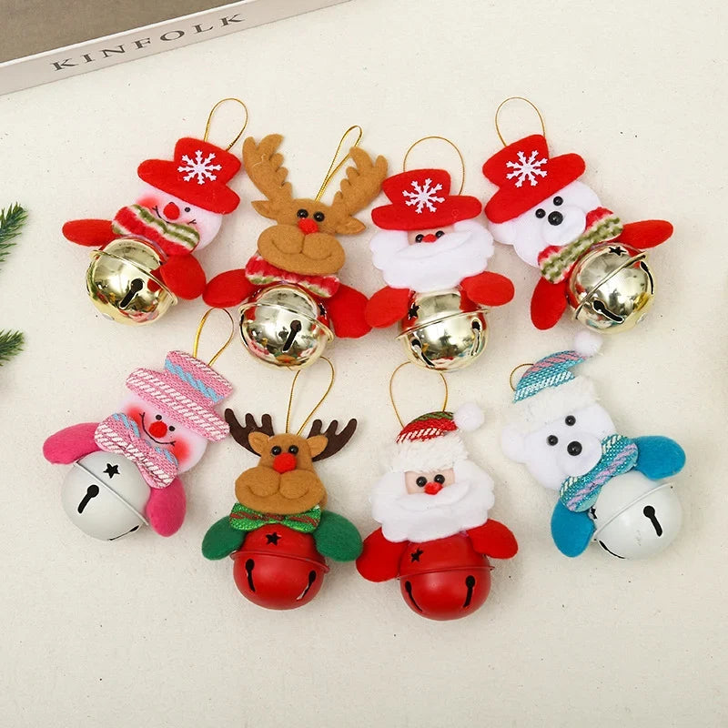 Christmas Bell Ornament Santa Motif Durable Color-Retentive Finish