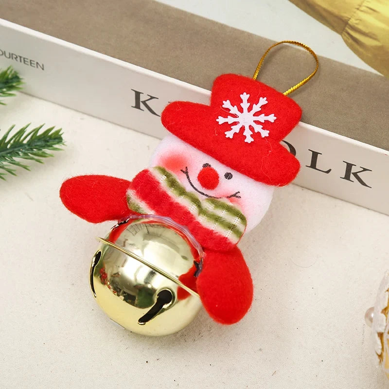 Christmas Bell Ornament Santa Motif Durable Color-Retentive Finish