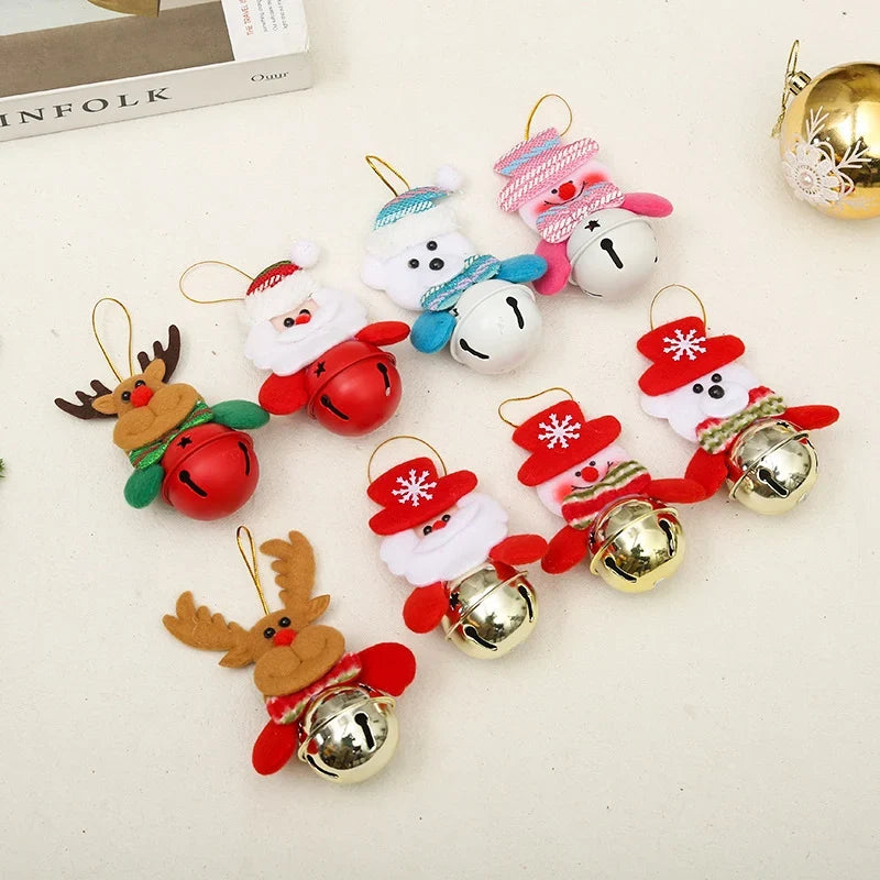 Christmas Bell Ornament Santa Motif Durable Color-Retentive Finish
