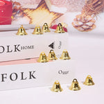 Christmas Bells Polished Gold With Hanging Loop