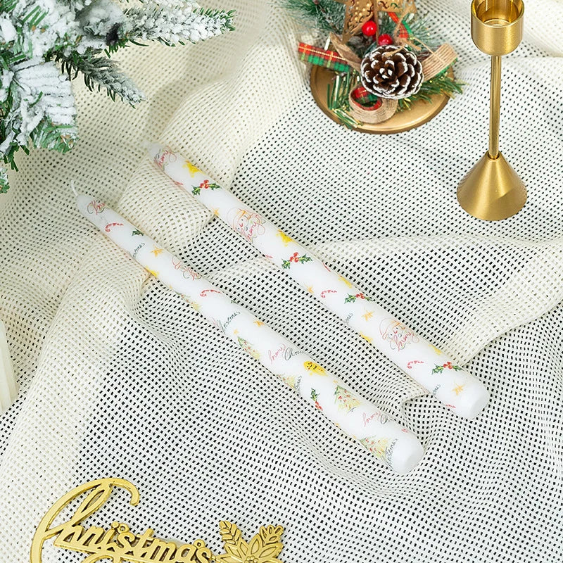 Christmas Candle Festive Motifs & Assorted Colors