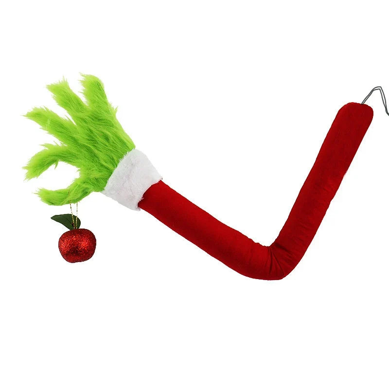 Christmas Centerpiece Plush Green Faux Fur Hand