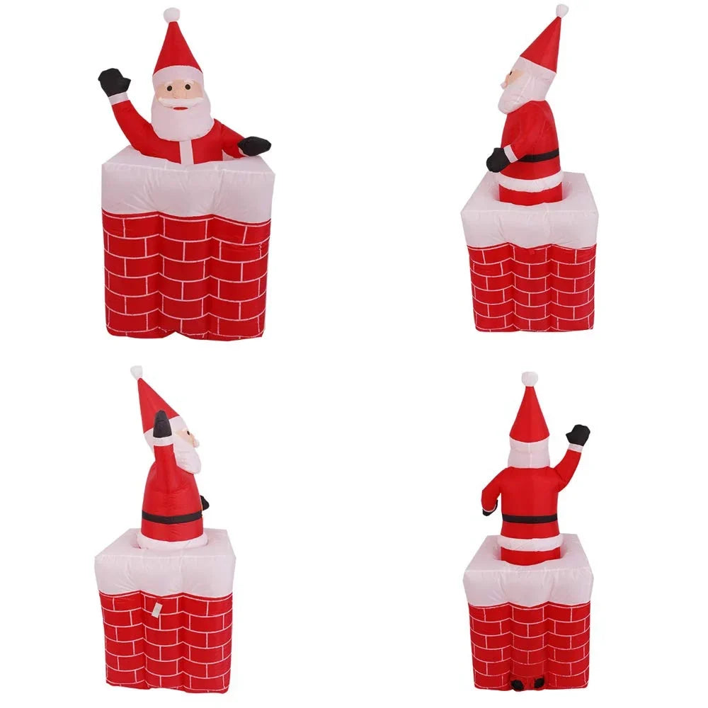 Christmas Decoration Santa Peeking Chimney Weather-Resistant Indoor & Outdoor