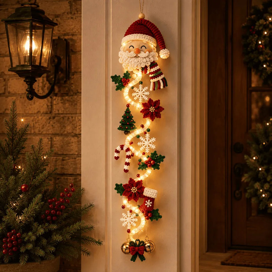 Christmas Door Decoration Illuminated Vertical Design Warm White Light 47.2 Inch tall