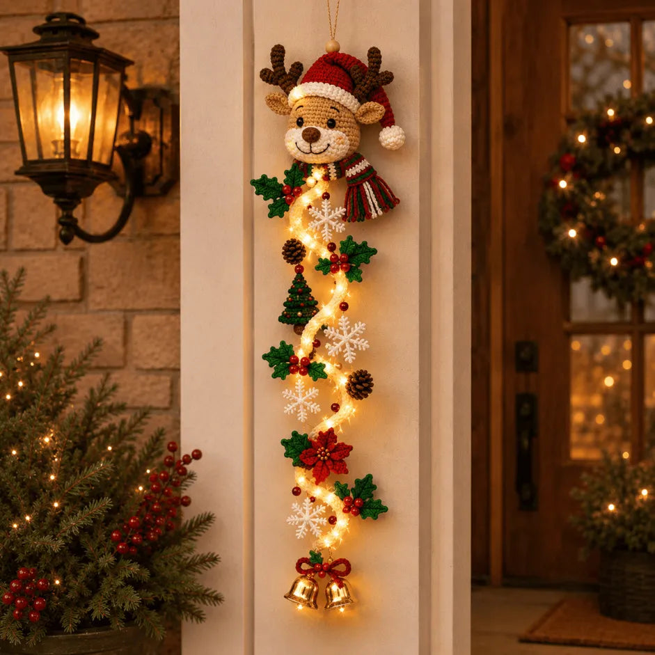 Christmas Door Decoration Illuminated Vertical Design Warm White Light 47.2 Inch tall