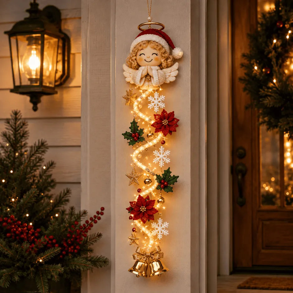 Christmas Door Decoration Illuminated Vertical Design Warm White Light 47.2 Inch tall